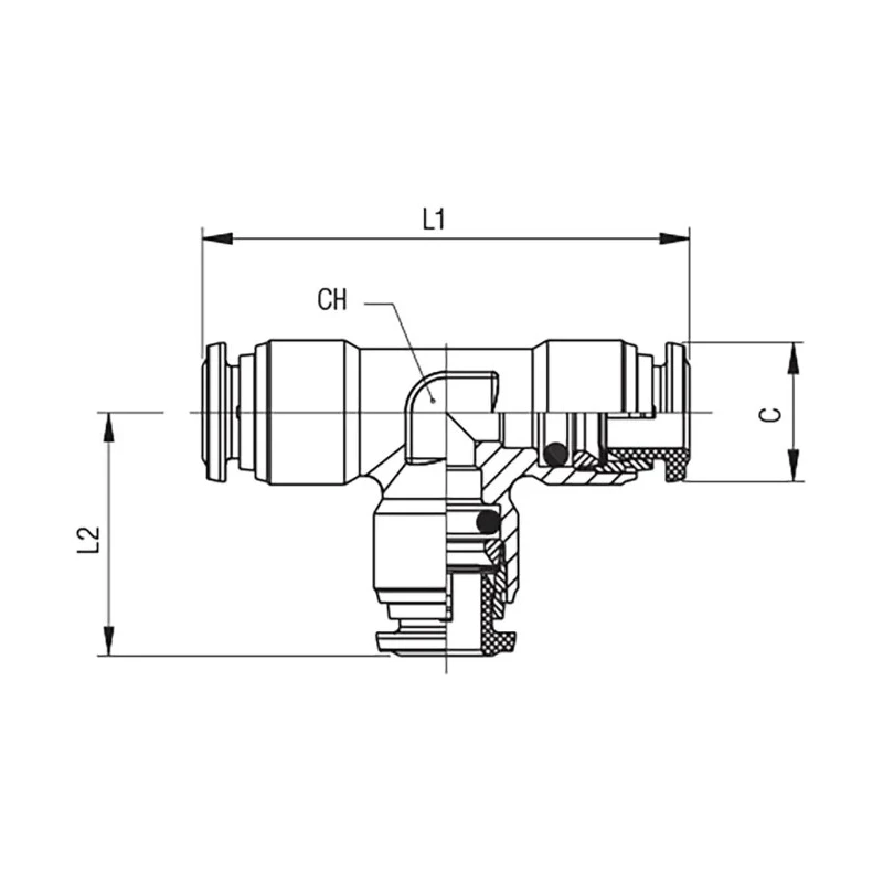 RS PRO Stainless Steel Pneumatic Function Fitting Push-in Connection 6 mm AISI 316L Nickel Finish 176-2176