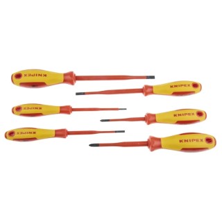 Knipex Phillips, Slotted Insulated Screwdriver Set 6-Piece 1000V Tested VDE Certified 00 20 12 V02