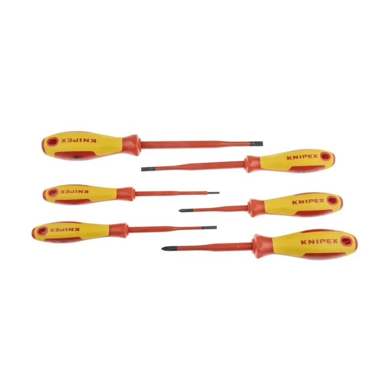 Knipex Phillips, Slotted Insulated Screwdriver Set 6-Piece 1000V Tested VDE Certified 00 20 12 V02