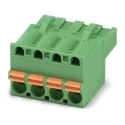 Phoenix Contact FKCT 2.5/4-ST-5.08 Series Pluggable Terminal Block 4-Contact 5.08 mm Pitch 12A 630V Green 1902136