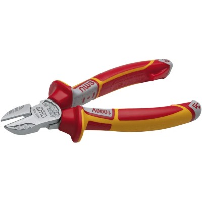 NWS VDE/1000V Approved ESD Safe Side Cutter Steel Jaw Bi-Metal Handle 180mm N134-49-VDE-180-SB