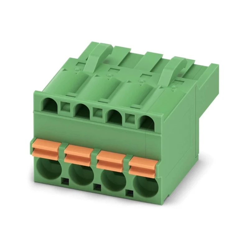 Phoenix Contact FKCT 2.5/4-ST-5.08 Series Pluggable Terminal Block, 4-Contact, 5.08 mm Pitch, 12 A Current, Green 1902136