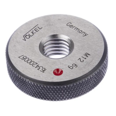 Volkel M12 x 1.75 Ring Ring Gauge with 1.75 mm Pitch Diameter, Tapered, 6g Tolerance 16342