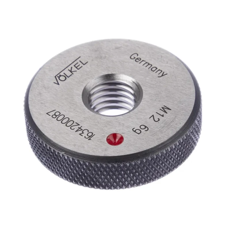 Volkel M12 x 1.75 Ring Ring Gauge with 1.75 mm Pitch Diameter, Tapered, 6g Tolerance 16342