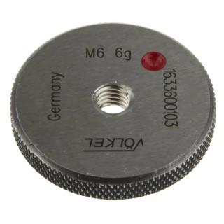 Volkel M6 x 1 Tapered Ring Gauge, 1 mm Pitch Diameter 6g Tolerance 16336