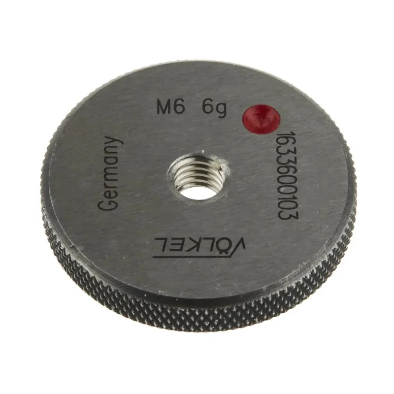 Volkel M6 x 1 Tapered Ring Gauge, 1 mm Pitch Diameter 6g Tolerance 16336
