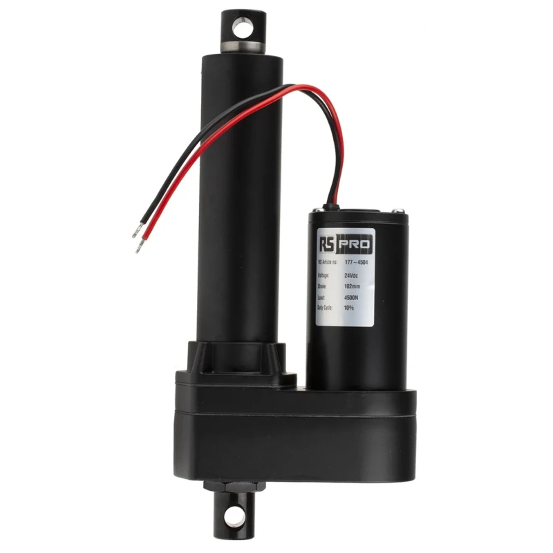 RS PRO Electrical Linear Actuator 102 mm Stroke 4500N Load 24V DC Motor IP54 16.8mm/s Speed 177-4504