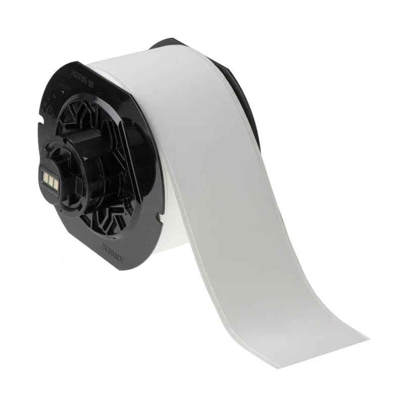 Brady White Label Roll, 57.5 mm Width, Permanent Acrylic Adhesive, Polyester Material, B30C-2250-855-WT