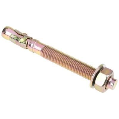 RS PRO Bright Zinc Plated Through Bolt 16 mm Thread Size x 125 mm Length Model 177-7067