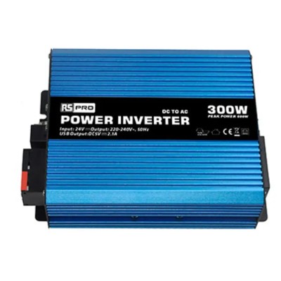 RS PRO Power Inverter Chassis Mount 300W 24V DC Input 230V AC Output 179-3326