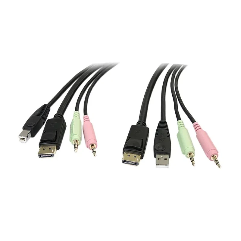 StarTech.com KVM Cable Male USB Type A to Male 3.5 mm Stereo Jack x 2 1.8m DP4N1USB6