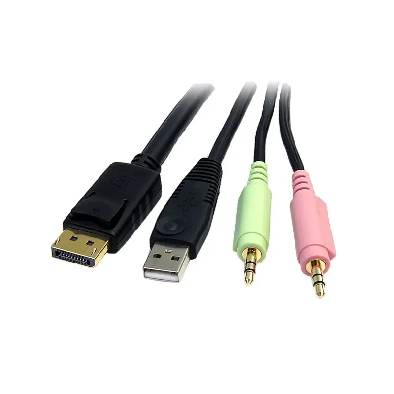 StarTech.com KVM Cable Male USB Type A to Male 3.5 mm Stereo Jack x 2 1.8m DP4N1USB6