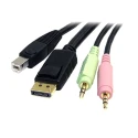 StarTech.com KVM Cable Male USB Type A to Male 3.5 mm Stereo Jack x 2 1.8m DP4N1USB6