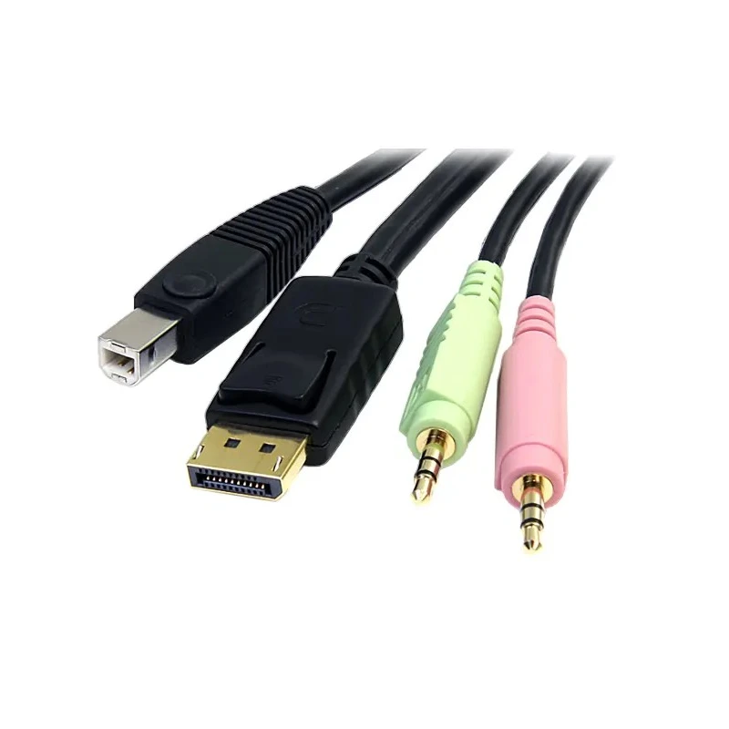 StarTech.com KVM Cable Male USB Type A to Male 3.5 mm Stereo Jack x 2 1.8m DP4N1USB6