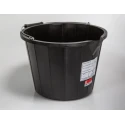 RS PRO 14L Heavy Duty Plastic Black Round Bucket with Handle 178-7642