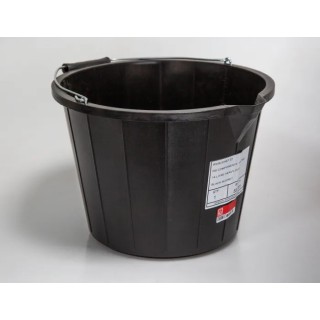 RS PRO 14L Heavy Duty Plastic Black Round Bucket with Handle 178-7642