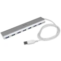 StarTech.com 7 Port USB 3.0 USB Hub, AC Adapter Powered, Aluminium Housing, 37 mm Depth x 18 mm Height x 183 mm ST73007UA