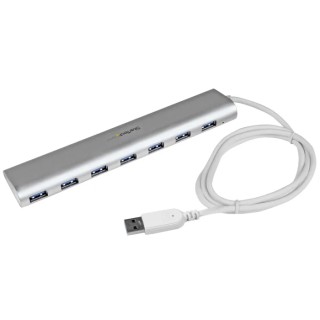 StarTech.com 7 Port USB 3.0 USB Hub, AC Adapter Powered, Aluminium Housing, 37 mm Depth x 18 mm Height x 183 mm ST73007UA
