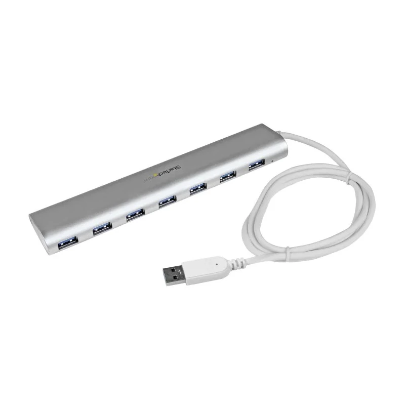 StarTech.com 7 Port USB 3.0 USB Hub, AC Adapter Powered, Aluminium Housing, 37 mm Depth x 18 mm Height x 183 mm ST73007UA