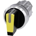 Siemens SIRIUS ACT 3SU10 Series 3 Position Illuminated Selector Switch Head, 22 mm Cutout, Black Handle 3SU1052-2BM30-0AA0