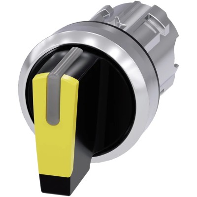 Siemens SIRIUS ACT 3SU10 Series 3 Position Illuminated Selector Switch Head, 22 mm Cutout, Black Handle 3SU1052-2BM30-0AA0