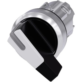 Siemens SIRIUS ACT 3SU10 Series 2 Position Illuminated Selector Switch Head, 22 mm Cutout, Black Handle 3SU1052-2CC60-0AA0