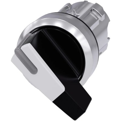 Siemens SIRIUS ACT 3SU10 Series 2 Position Illuminated Selector Switch Head, 22 mm Cutout, Black Handle 3SU1052-2CC60-0AA0