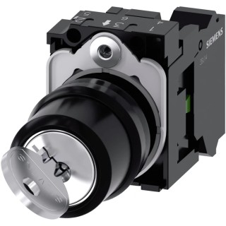 Siemens Key Switch, IP20, IP67, IP69K, IP66 Rated, SPST Configuration, 10A Current, 2 Positions, Model 3SU1100-4BF11-3BA0
