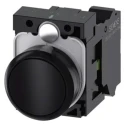 Siemens SIRIUS ACT 3SU11 Series Push Button Switch Momentary Front Mount Black 22 mm Cutout SPST 500V 3SU1100-0AB10-3BA0