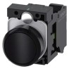 Siemens SIRIUS ACT 3SU11 Series Push Button Switch Momentary Front Mount Black 22 mm Cutout SPST 500V 3SU1100-0AB10-3BA0
