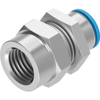 Festo Pneumatic Fitting 6mm Push-In Female Threaded-to-Tube Connector 1/4 in G Nickel Brass QSSF-1/4-6-B