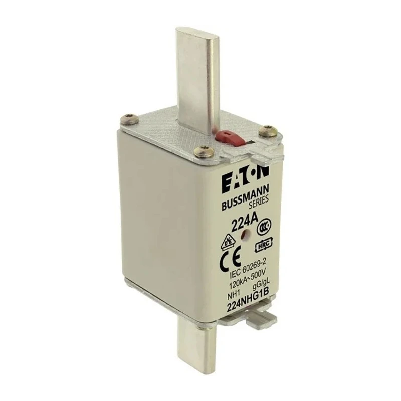 Eaton NH Fuse 224A Current Rating 500V AC Voltage NH1 Fuse Size Dual Indicator Live Gripping Lugs 224NHG1B