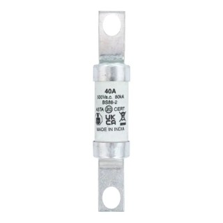 Eaton British Standard Fuse 40A Current Rating 690V Voltage A4 Size, Offset Bolted Tags CEO40