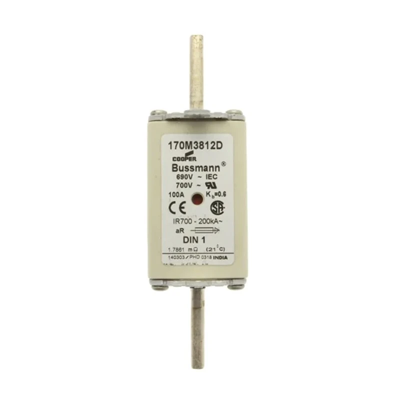 Eaton Centred Tag Fuse NH1 690V AC 100A High Speed Dual Indication Blade Tag 170M3812D