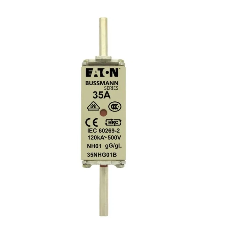 Eaton 35A Centred Tag Fuse NH1 500V AC IEC Compliant Dual Indicator Blade 35NHG01B