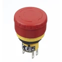 Idec XA Series Twist Release Emergency Stop Push Button Panel Mount 16 mm Cutout 2 NC Contacts IP65 IP40 XA1E-BV3U02TR