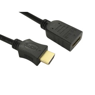 RS PRO 500 mm 4K HDMI Cable Male HDMI to Female HDMI Black 182-8514