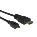 RS PRO 3 m 4K High Speed HDMI Cable Male HDMI to Male Micro HDMI Black 182-8767