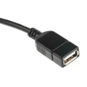 RS PRO IC Socket USB Cable Female Micro USB Type B to Female USB Type A USB 2.0 Black 150mm 182-8834