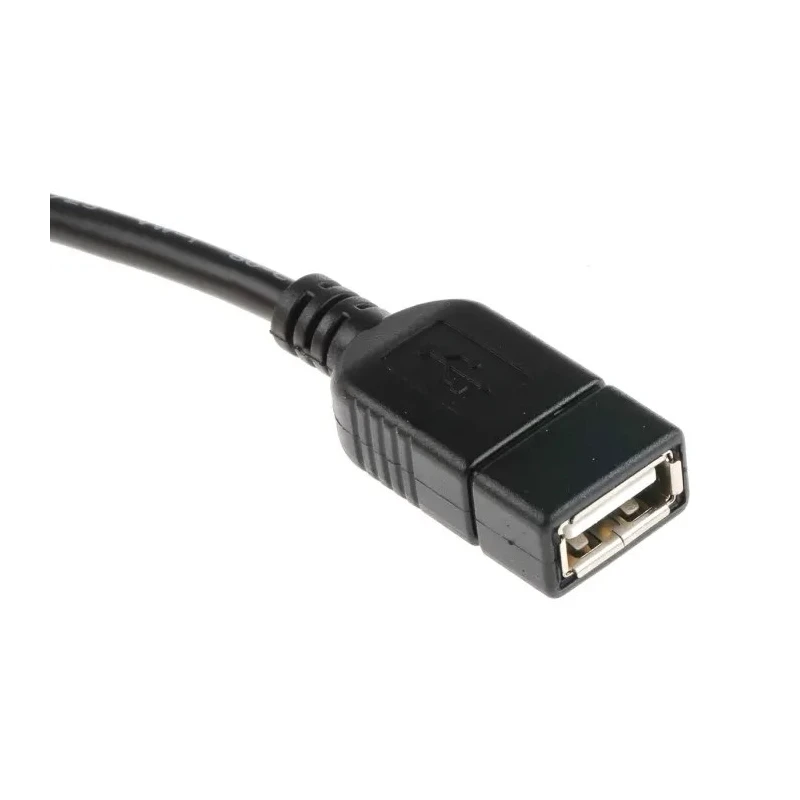 RS PRO IC Socket USB Cable Female Micro USB Type B to Female USB Type A USB 2.0 Black 150mm 182-8834