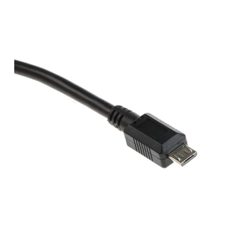 RS PRO IC Socket USB Cable Female Micro USB Type B to Female USB Type A USB 2.0 Black 150mm 182-8834