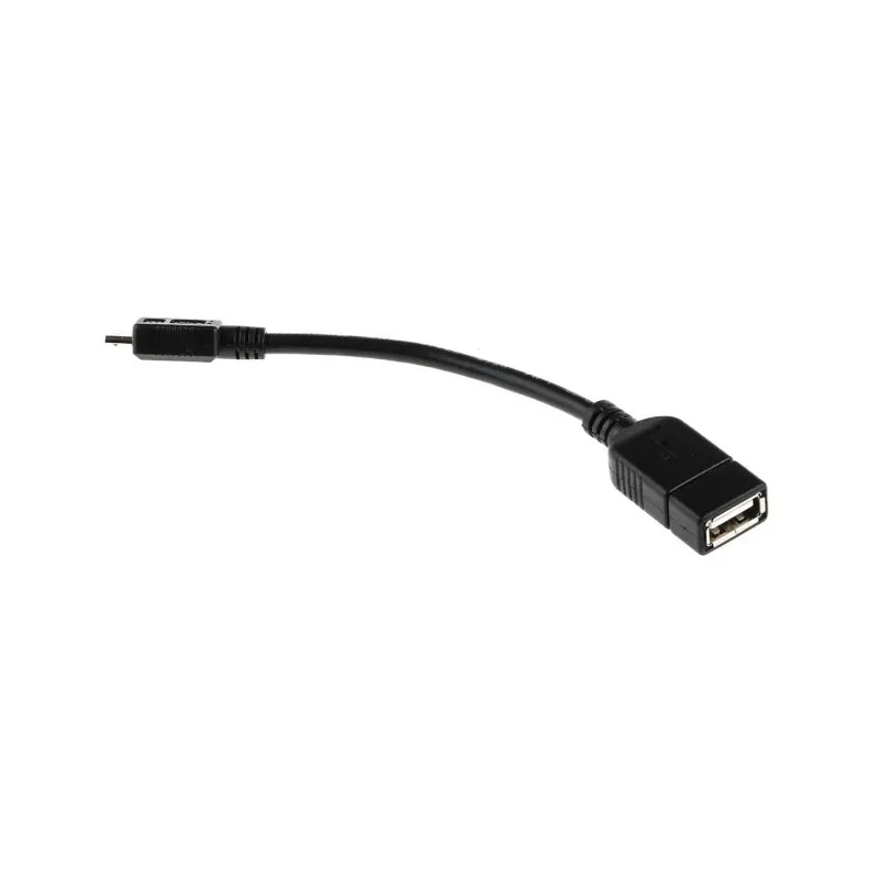 RS PRO IC Socket USB Cable Female Micro USB Type B to Female USB Type A USB 2.0 Black 150mm 182-8834