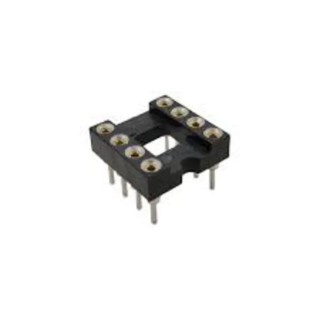 RS PRO 2.54 mm Pitch Vertical 8 Way Through Hole Turned Pin Closed Frame DIL Socket 3A 183-1560
