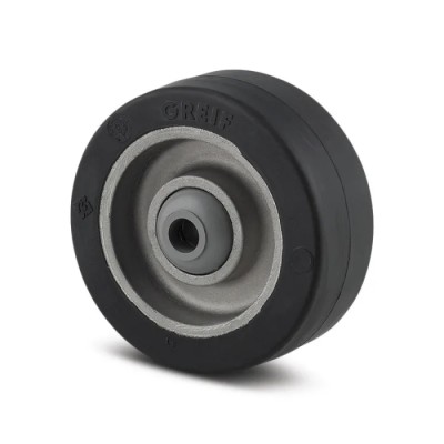 Tente Black Elastic Trolley Wheel 100mm Diameter 40mm Width 400 kg Load Capacity IEP100X40-8