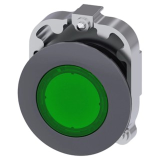 Siemens SIRIUS ACT 3SU10 Series Green Latching Push Button Head, 22 mm Cutout, IP66 IP67 IP69K 3SU1061-0JA40-0AA0