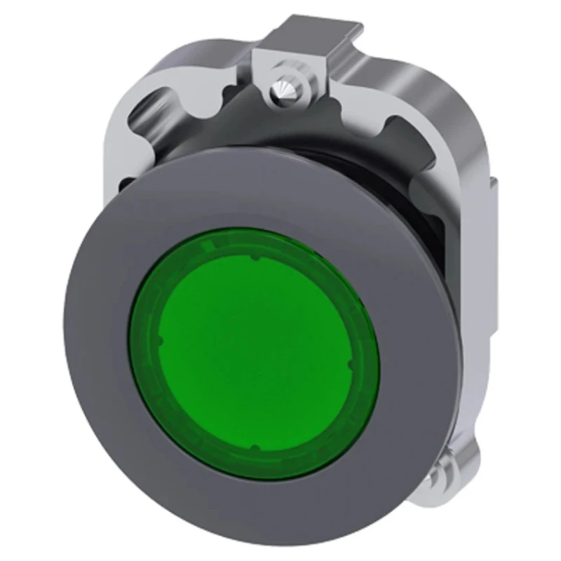 Siemens SIRIUS ACT 3SU10 Series Green Latching Push Button Head, 22 mm Cutout, IP66 IP67 IP69K 3SU1061-0JA40-0AA0