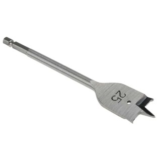 RS PRO Chrome Vanadium Steel Woodwork Flat Drill Bit 25 mm Drill Point Diameter, 152.4 mm Overall Length 184-8106