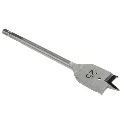 RS PRO Chrome Vanadium Steel Woodwork Flat Drill Bit 25 mm Drill Point Diameter, 152.4 mm Overall Length 184-8106