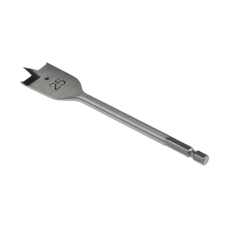 RS PRO Chrome Vanadium Steel Woodwork Flat Drill Bit 25 mm Drill Point Diameter, 152.4 mm Overall Length 184-8106