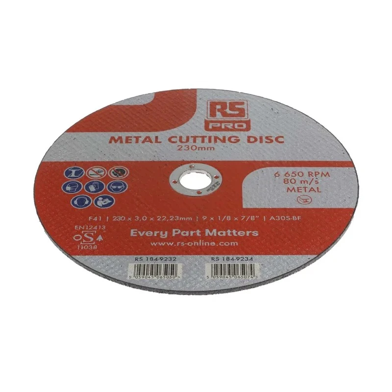 RS PRO Aluminium Oxide Abrasive Disc 230 mm Diameter x 3 mm Thickness Fine Grade P120 Grit 184-9232